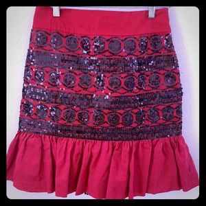 Moulinette Soeurs red skirt.